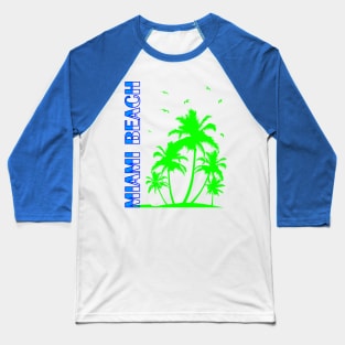 Miami Beach Green Baseball T-Shirt